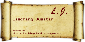 Lisching Jusztin névjegykártya